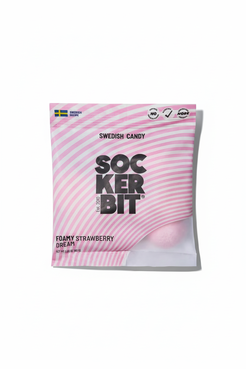 Foamy Strawberry Dream Swedish Candy Bag 2.8oz