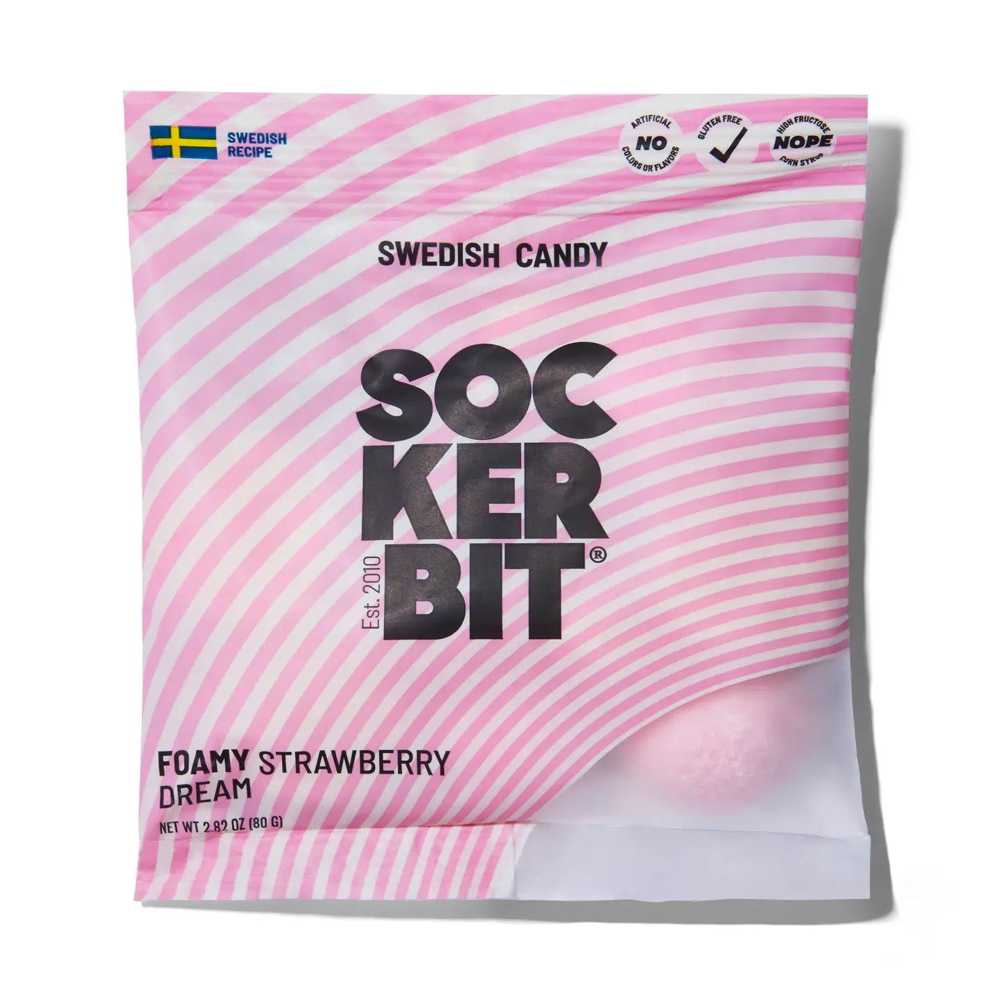 Foamy Strawberry Dream Swedish Candy Bag 2.8oz