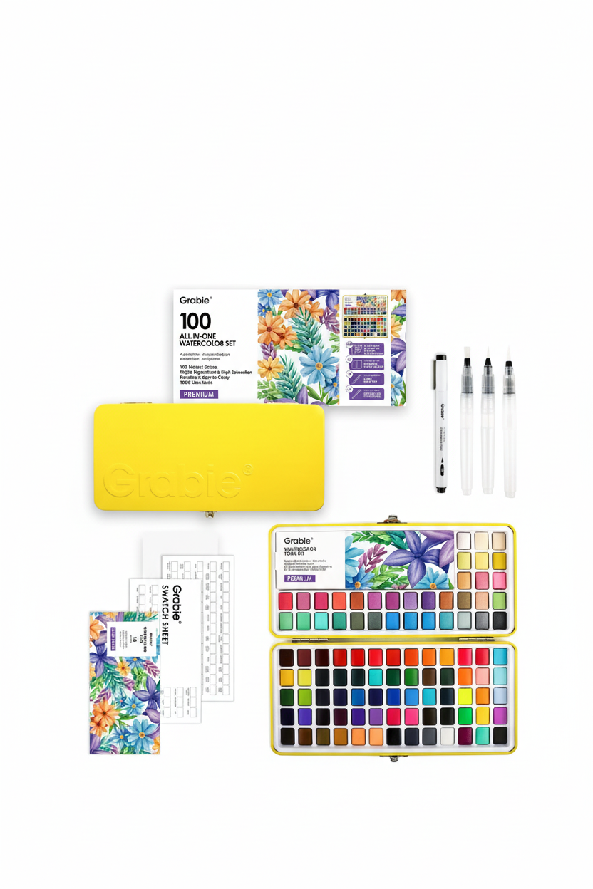 Watercolor Set of 100 with Brush