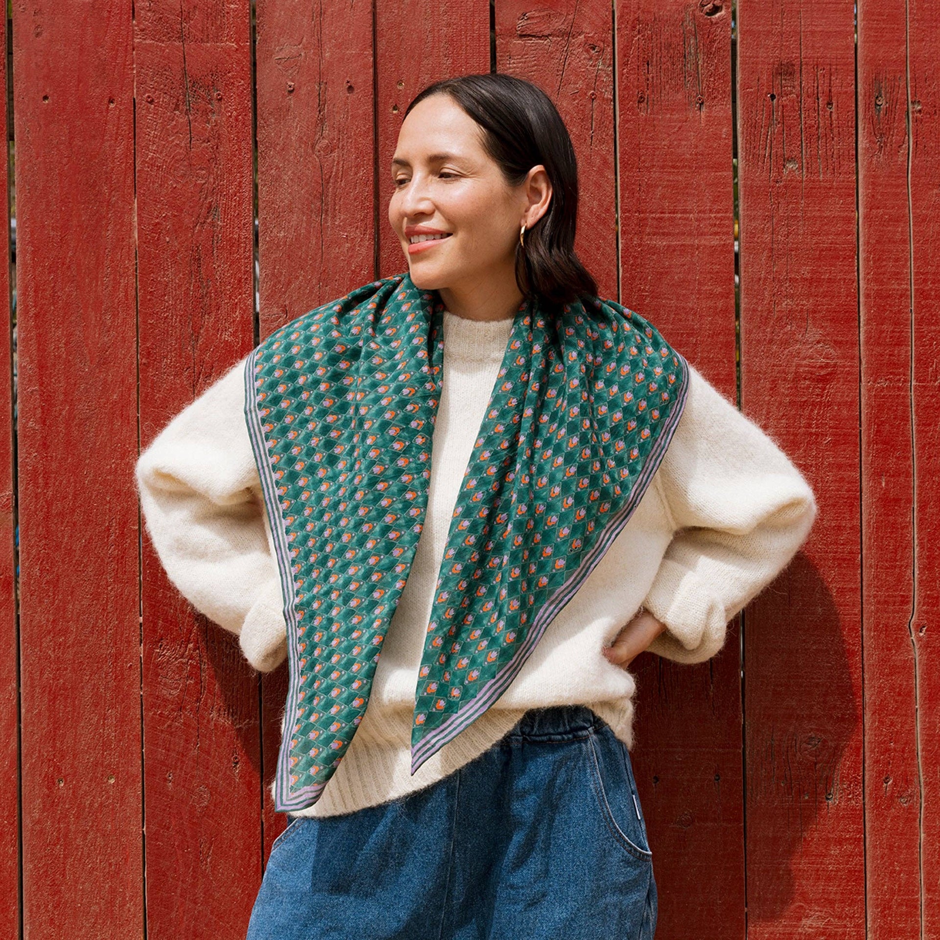 Juniper Tulips Square Scarf