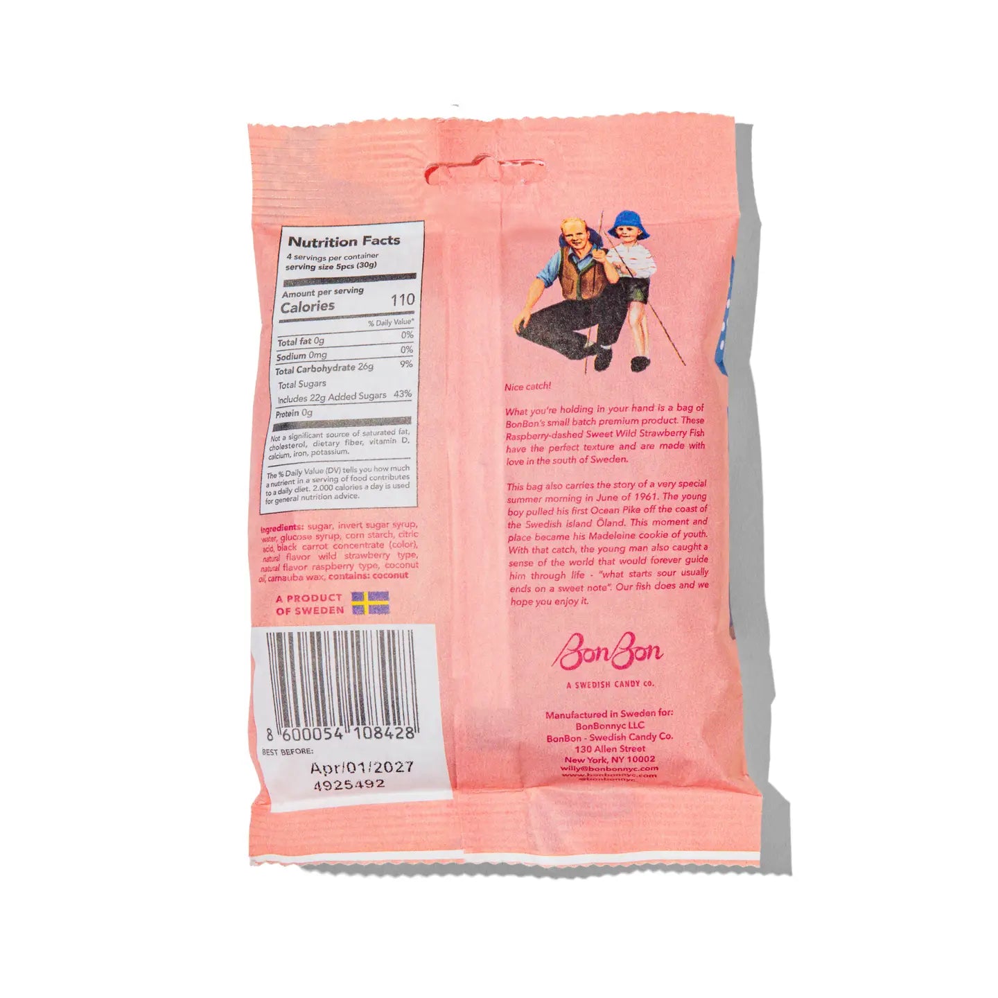 Sweet Wild Strawberry Fish Swedish Candy