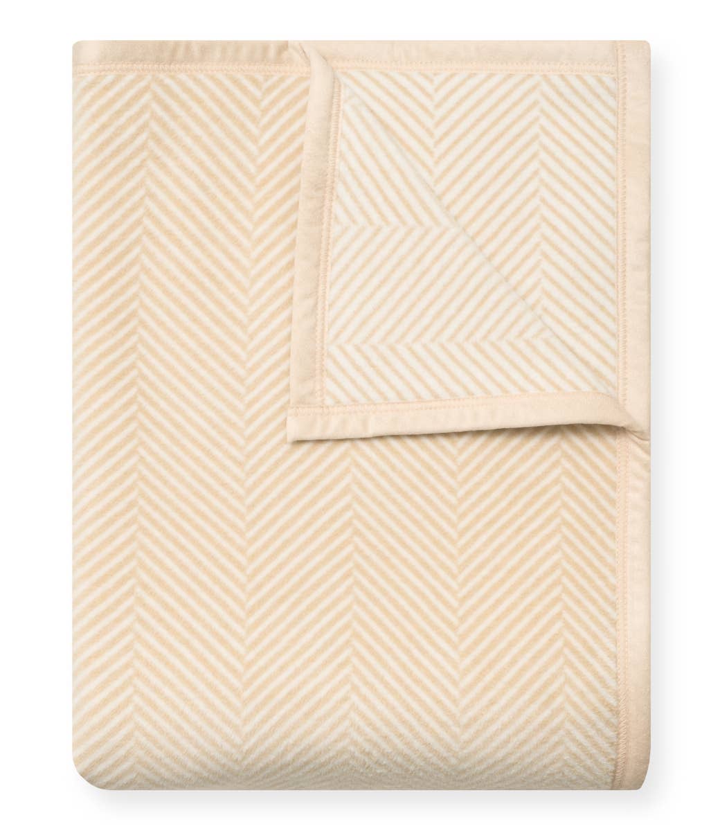 Harborview Herringbone Cream Blanket