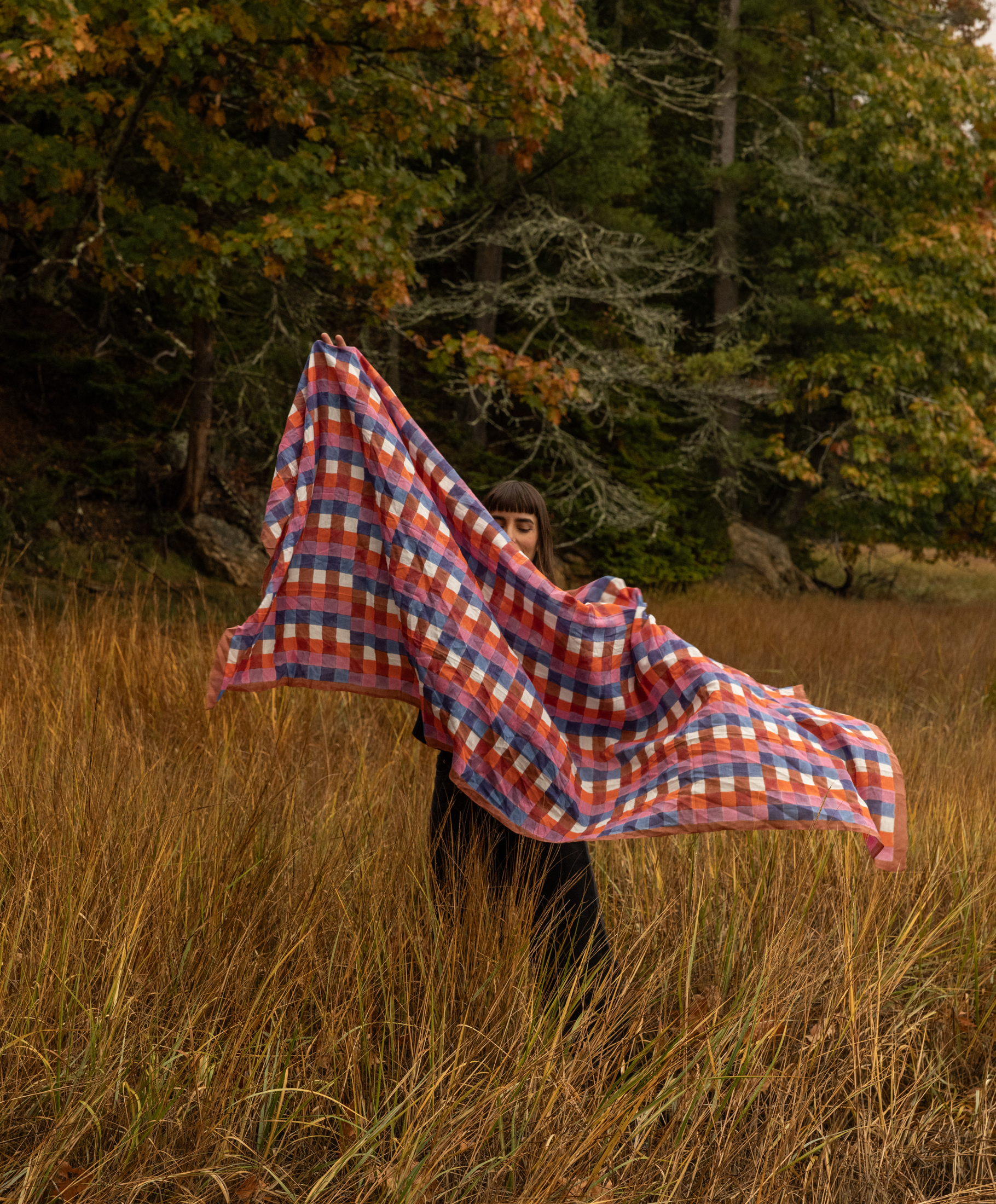 Purple Split Bars Long Scarf