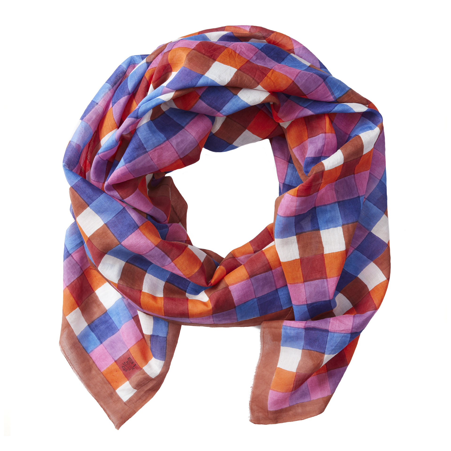 Purple Split Bars Long Scarf