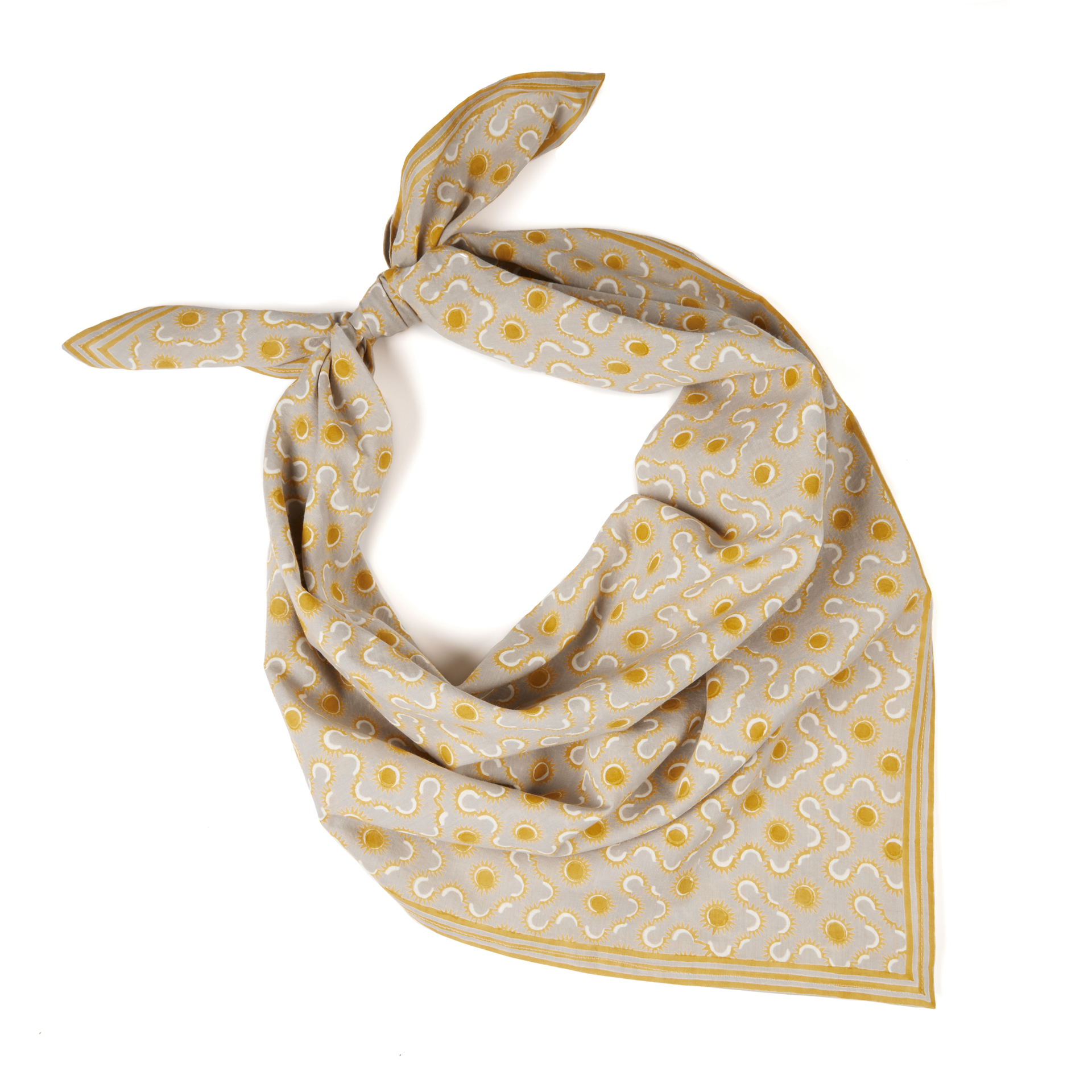 Gray Sundial Square Scarf