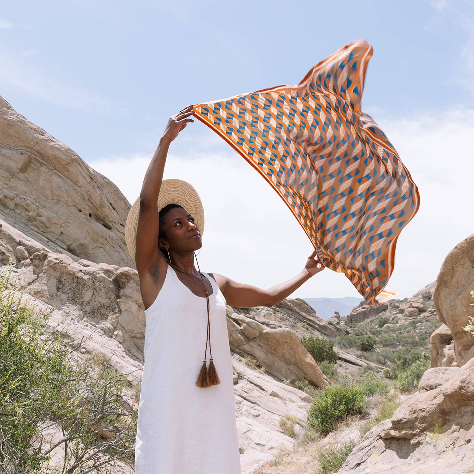 Dolomite Silk Scarf | Copper