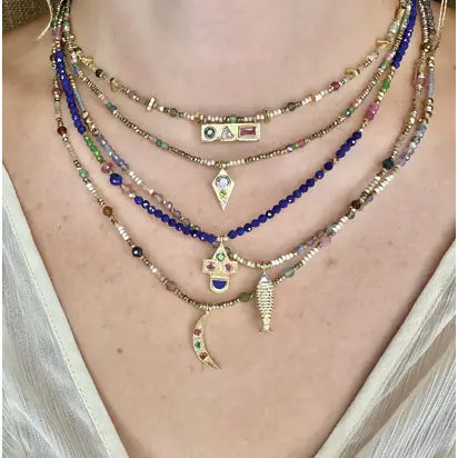 Froda Charm with Gemstones Necklace