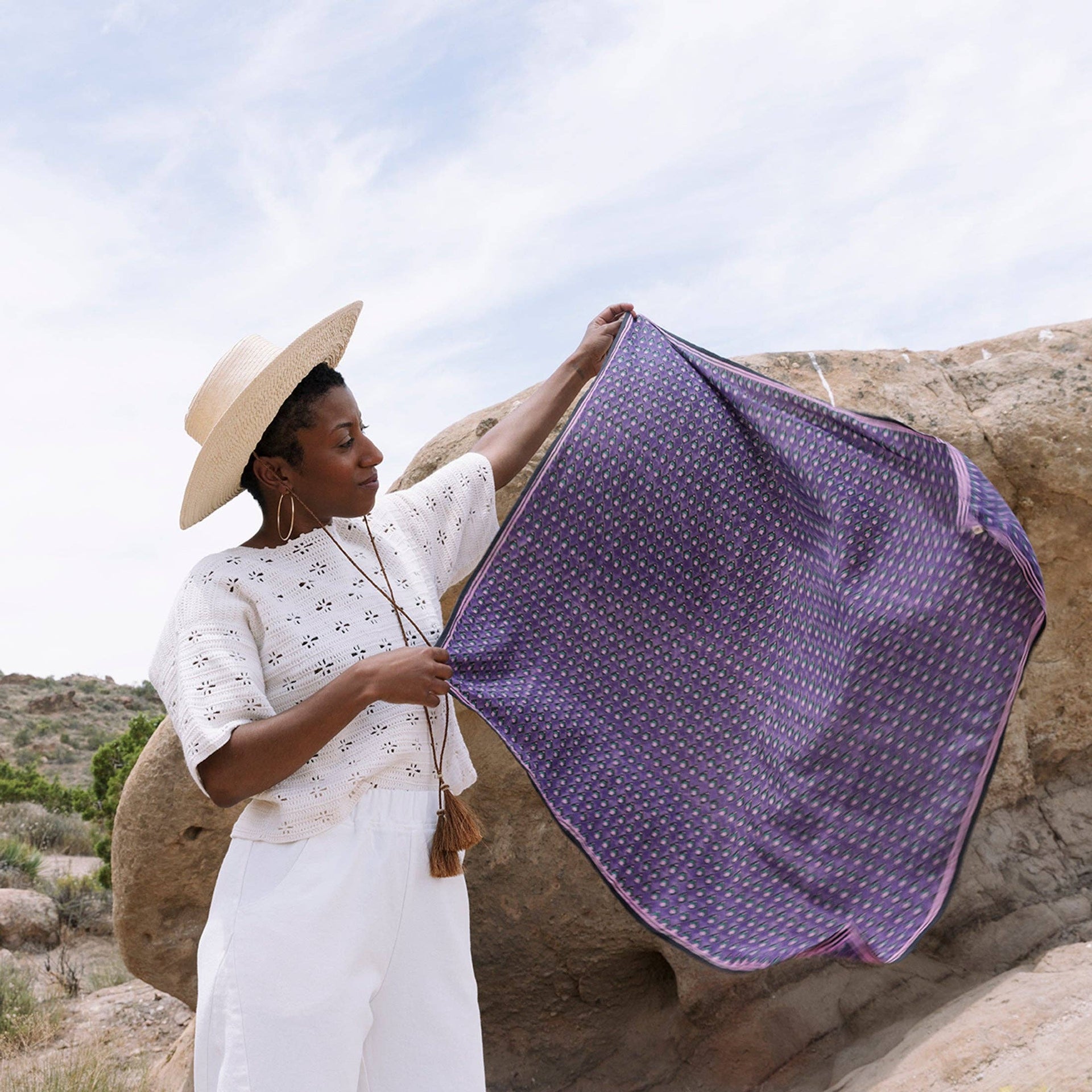 Purple Tulips Square Scarf
