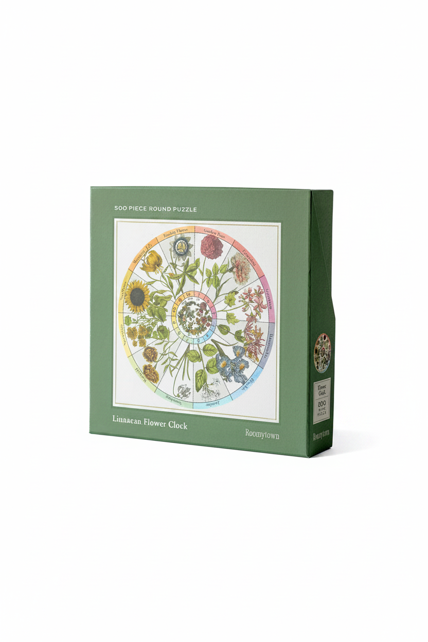 Flower Clock 500-Piece Round Jigsaw Puzzle