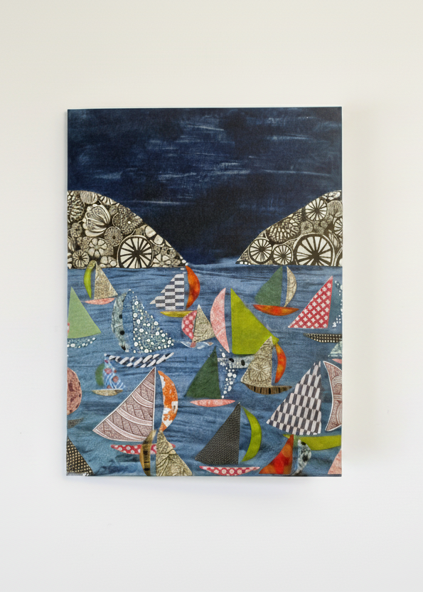 Playful Night Boats Notecard Set of 8 by Jennifer Judd-McGee