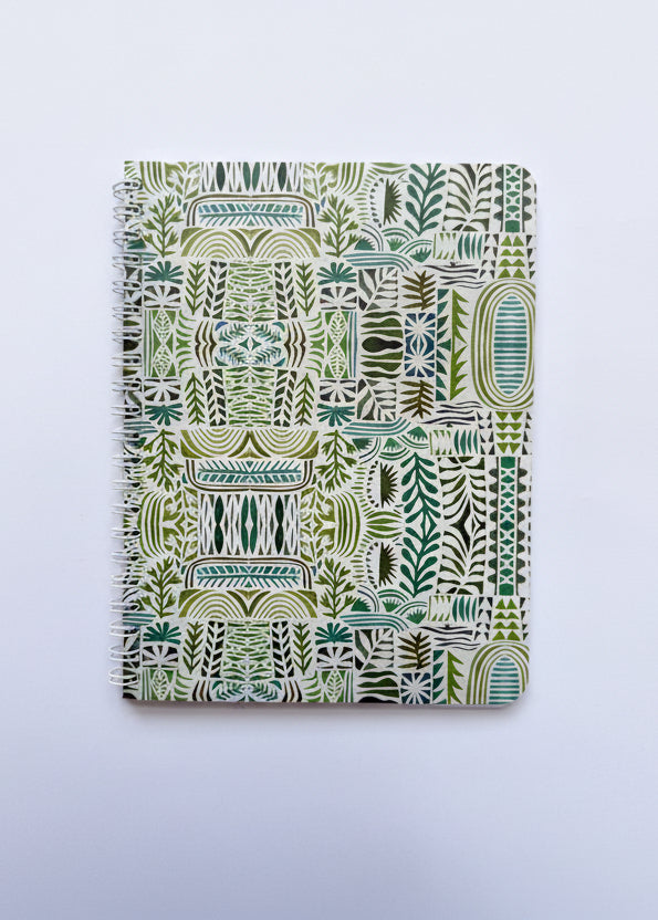 Green Botanical Patterned Notebook by Jennifer Judd-McGee