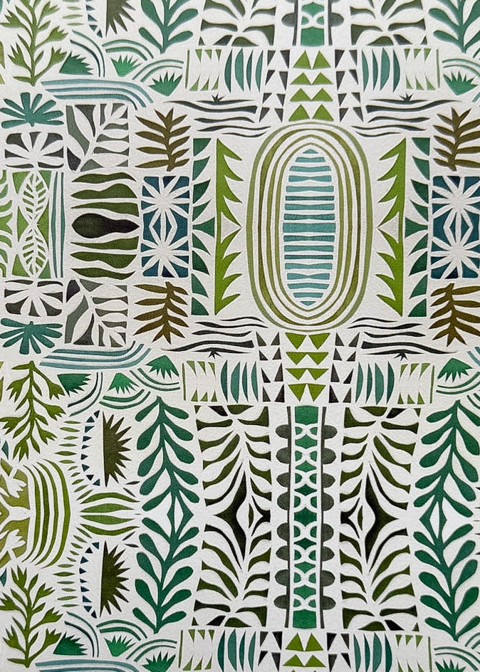 Green Botanical Patterned Notebook by Jennifer Judd-McGee