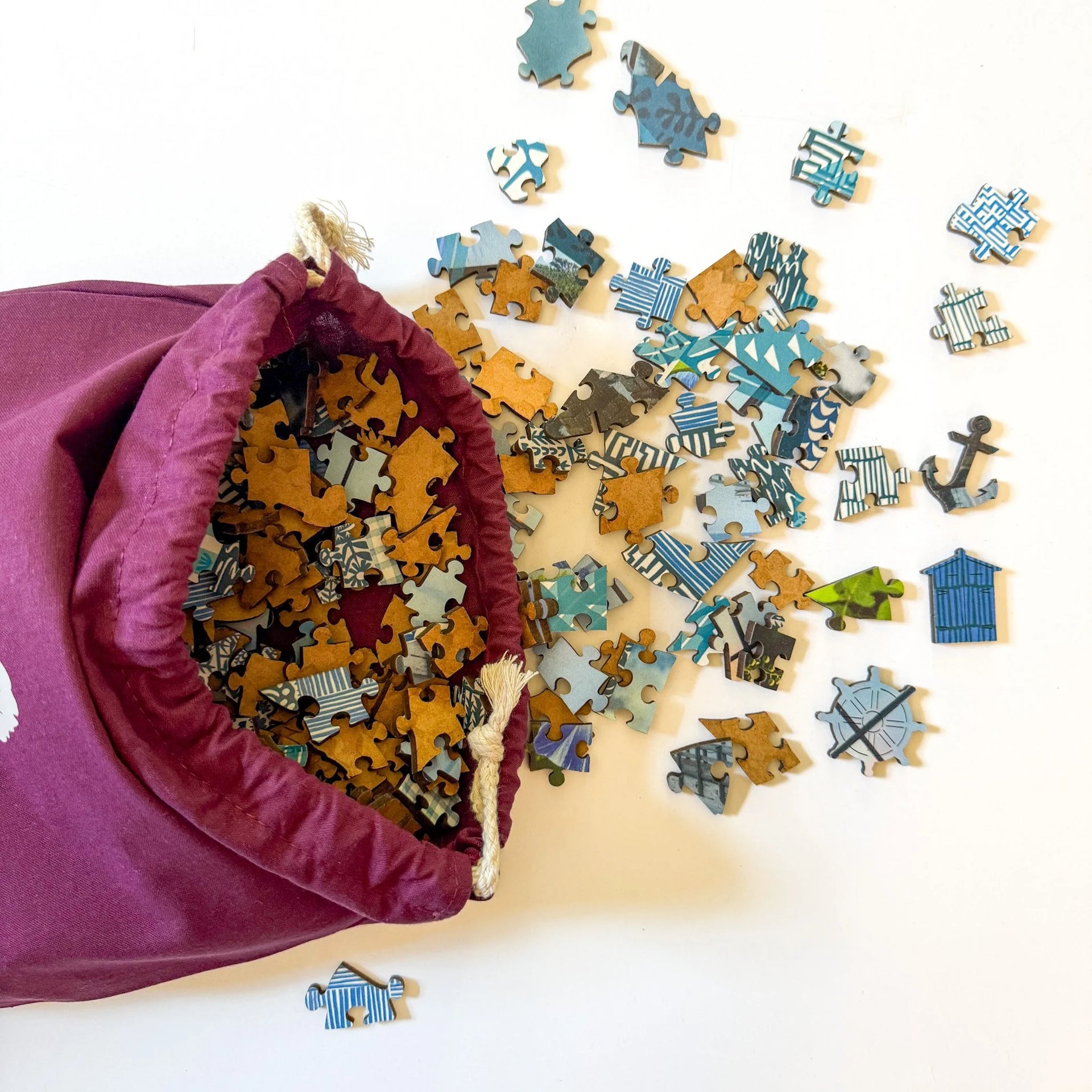 Blue Summer Wooden Puzzle