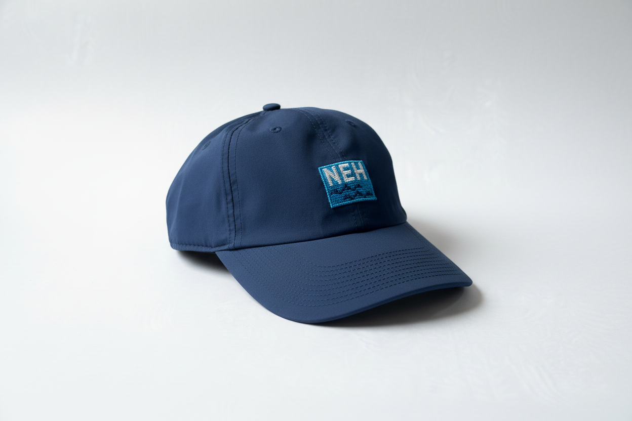 Original Northeast Harbor NEH Navy Needlepoint Performance Hat