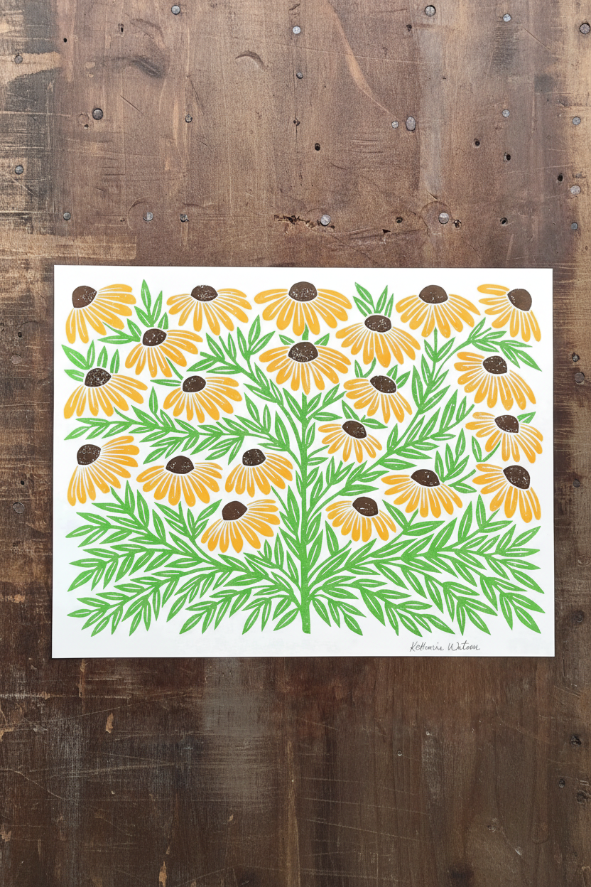 Rudbeckia Risograph Art Print