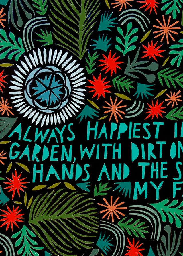 Always Happiest in the Garden Archival Print by Jennifer Judd-McGee