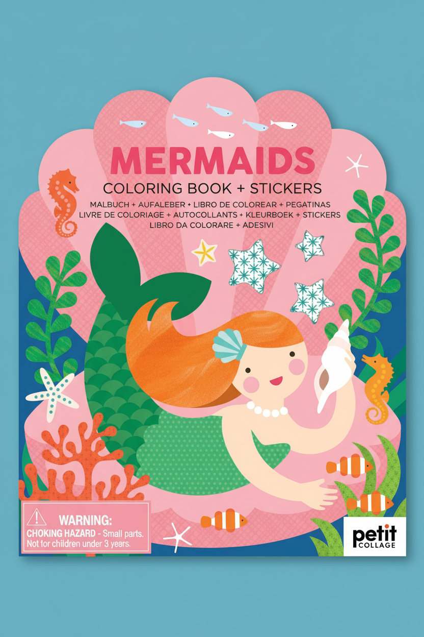 Coloring Book With Stickers: Mermaids