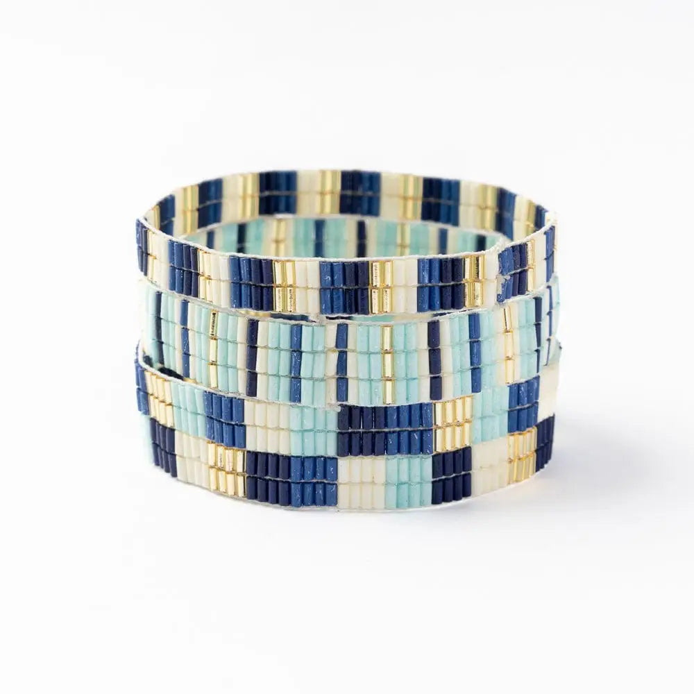 Blue Dylan Bracelet Stretch Set of 3