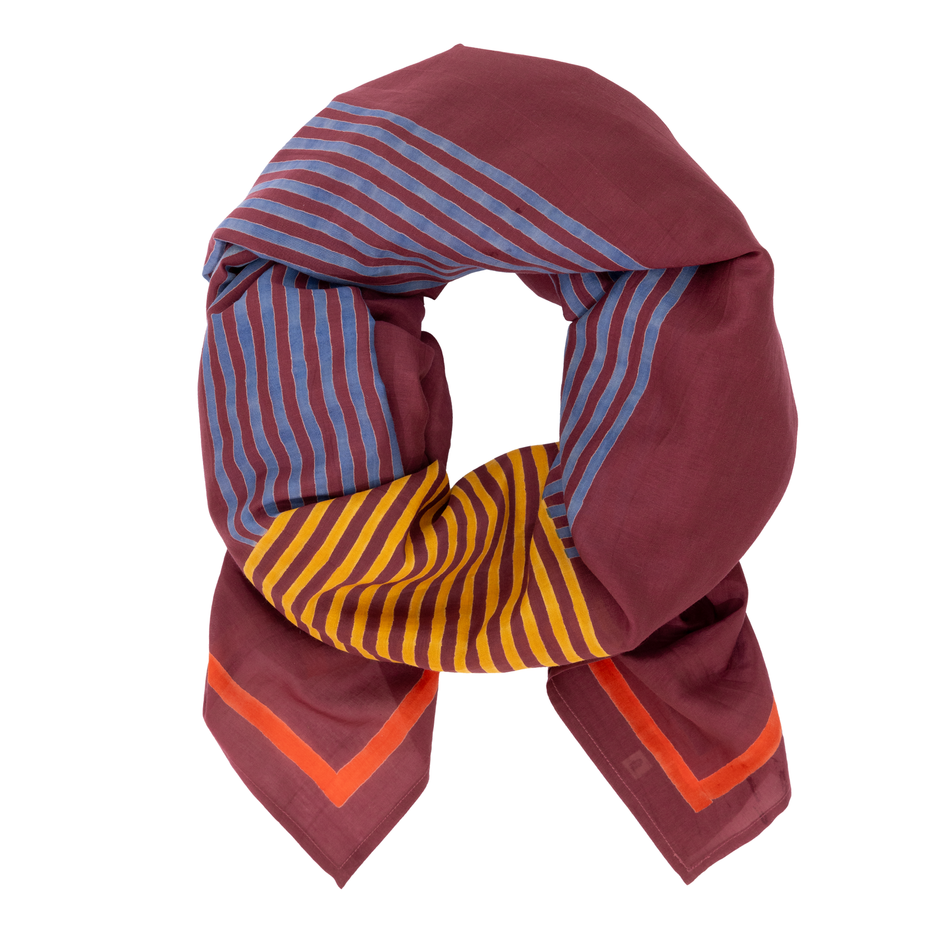 Burgundy Criss Cross Long Scarf