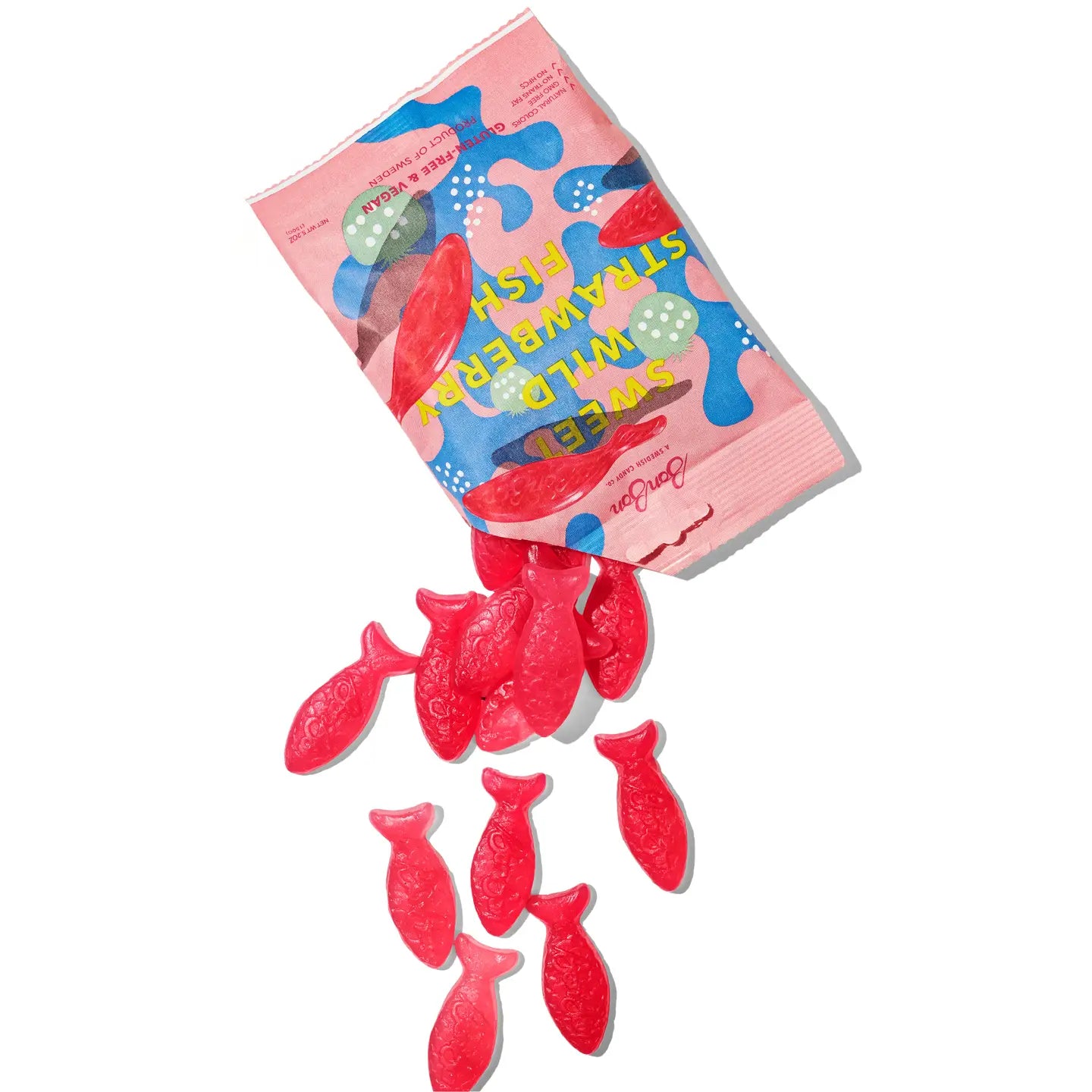 Sweet Wild Strawberry Fish Swedish Candy