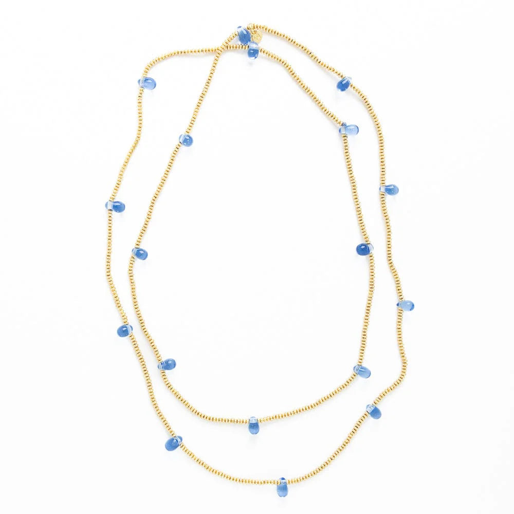 Portia Brass Necklace With Glass Beads