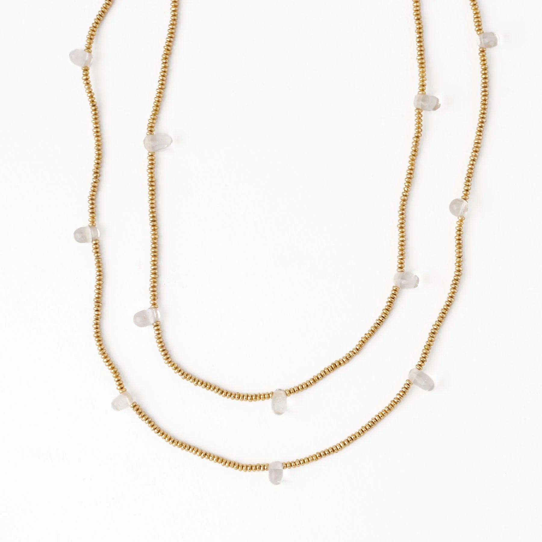 Portia Brass Necklace With Glass Beads